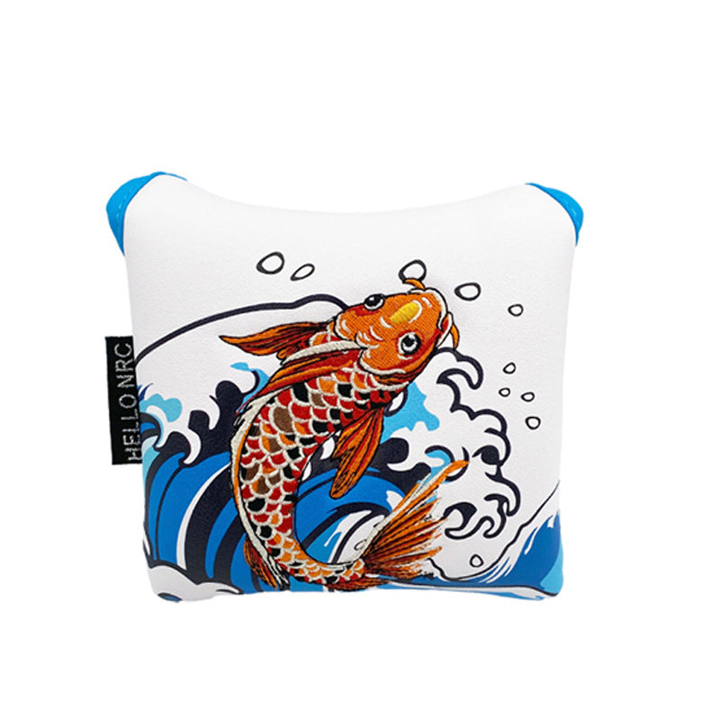 Golf Cart Cover Koi Wooden Pole Cover No. 1 Wooden Fairway Wooden Pole Head Protective Cover PU Waterproof Plush Pole Cover