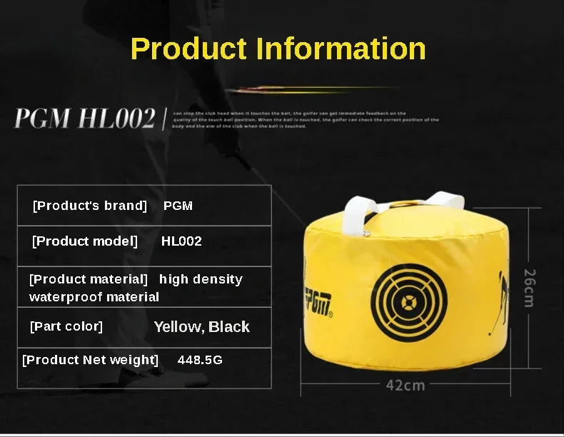 PGM Golf Swing Trainer Golf Training Impact Power Smash Bag Hitting Bag Swing Training Aids Impact Swing Trainer HL002